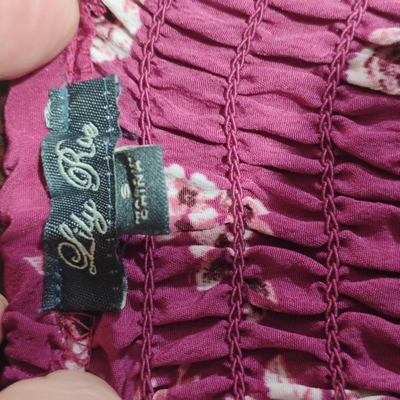 Lily Rose White and Burgundy Ruffled Sundress - Picture 13 of 15